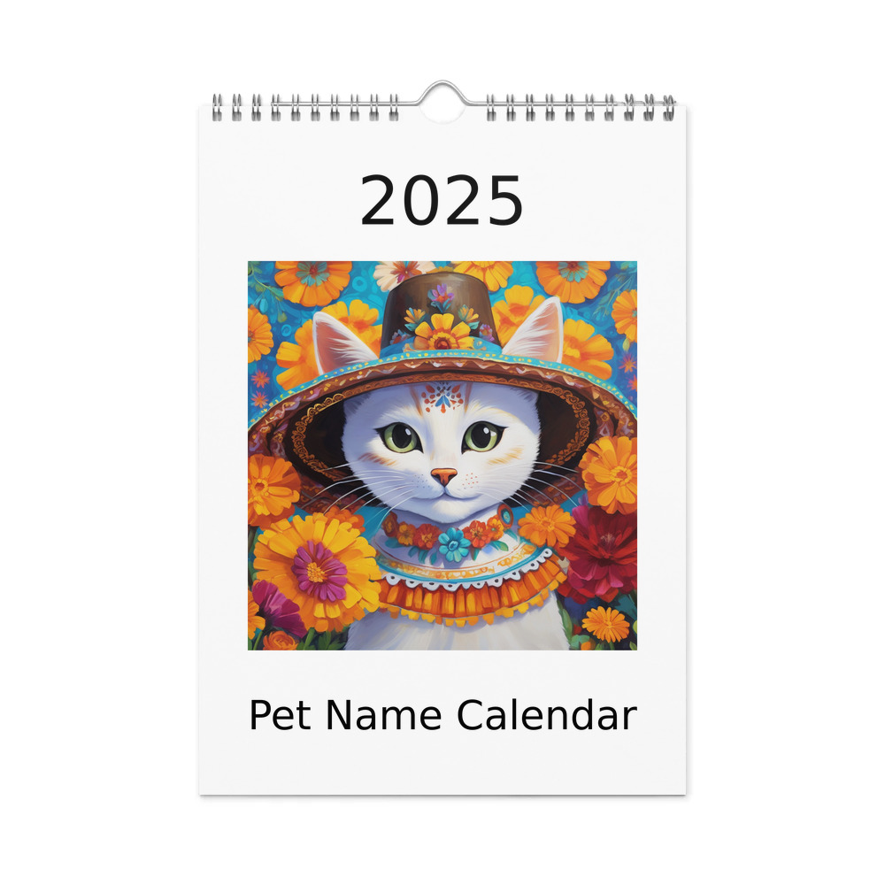 PugMug Custom White Companion Cat Wall Calendar (2026)