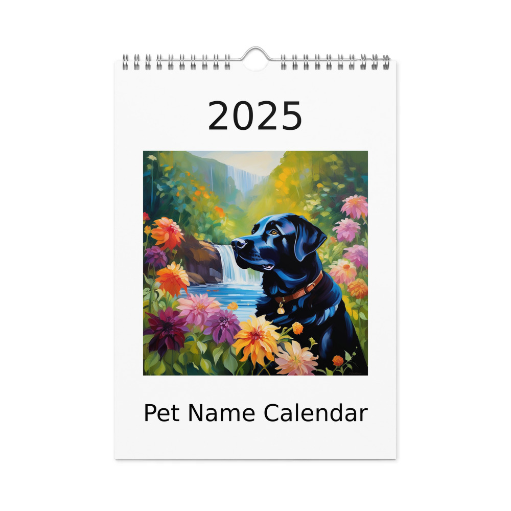PugMug Custom Black Labrador Retriever Wall Calendar (2026)