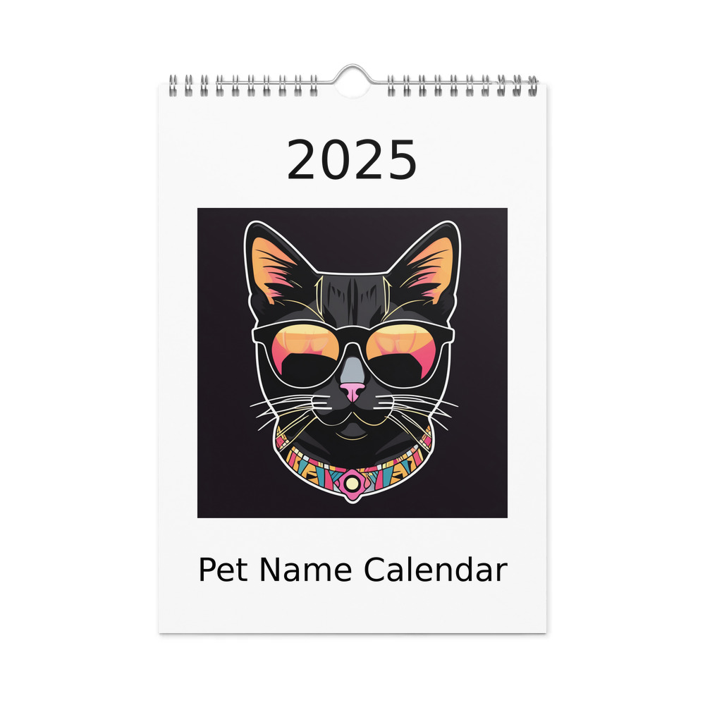 PugMug Custom Black Exotic Cat Wall Calendar (2026)