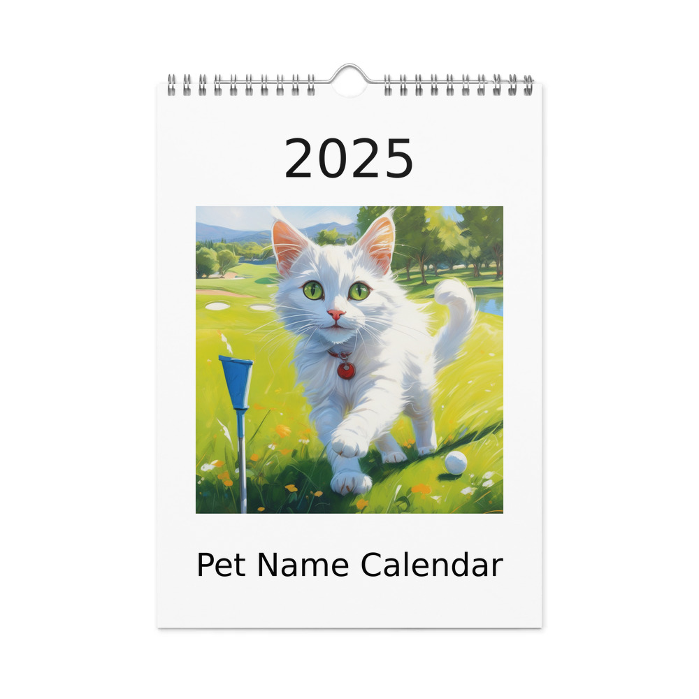 PugMug Custom White Companion Cat Wall Calendar (2026)