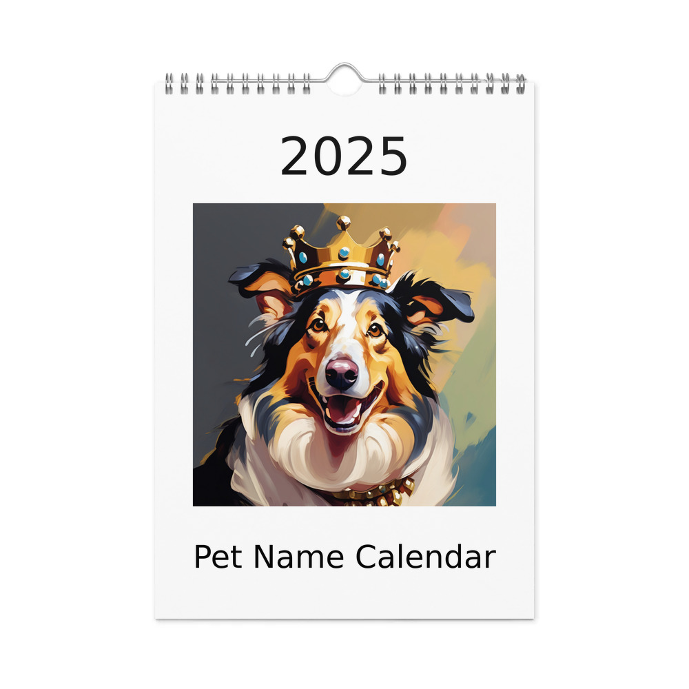 PugMug Custom Collie Wall Calendar (2026)