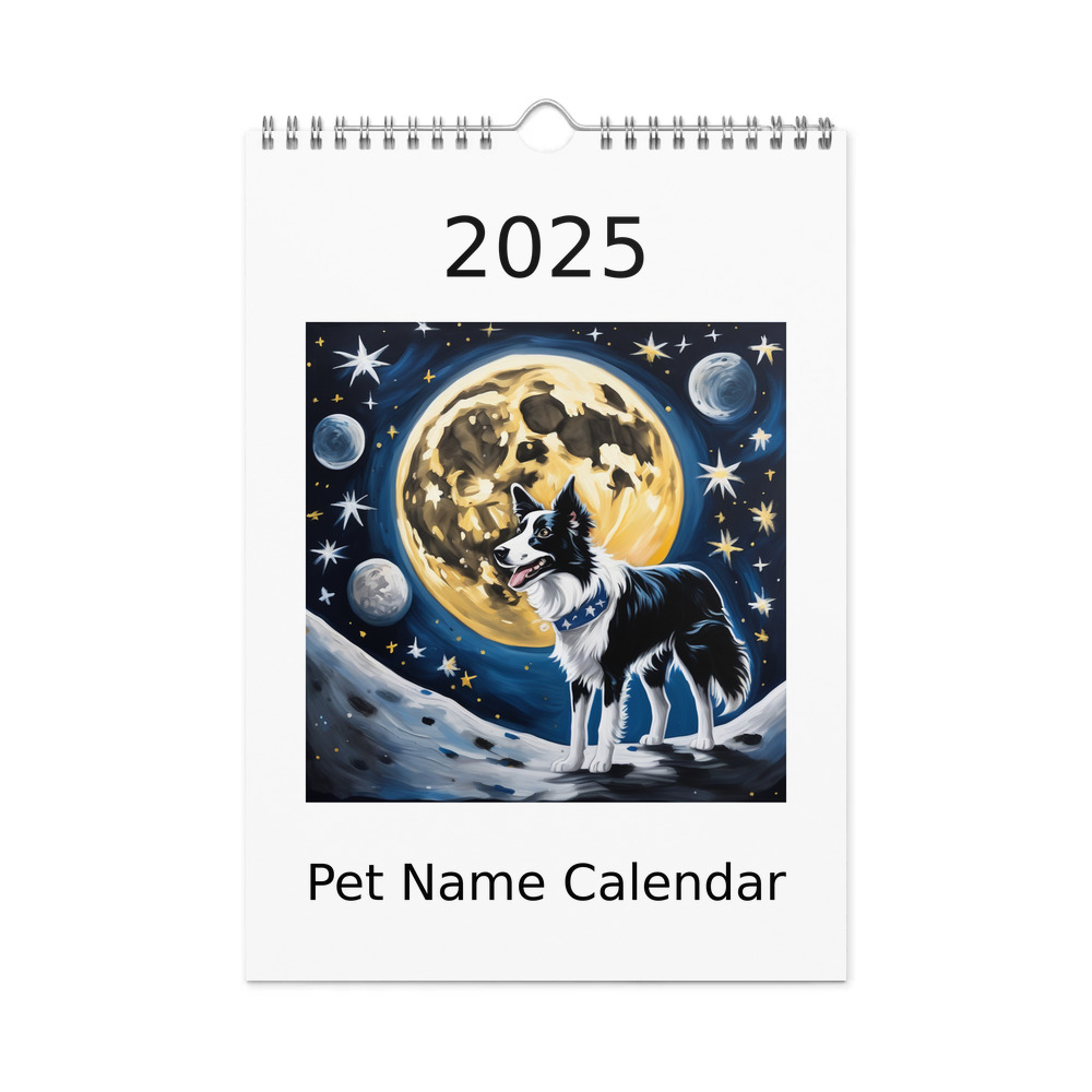 PugMug Custom Border Collie Wall Calendar (2026)