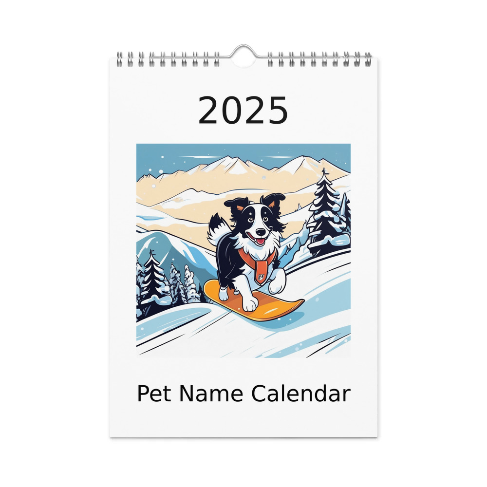 PugMug Custom Border Collie Wall Calendar (2026)