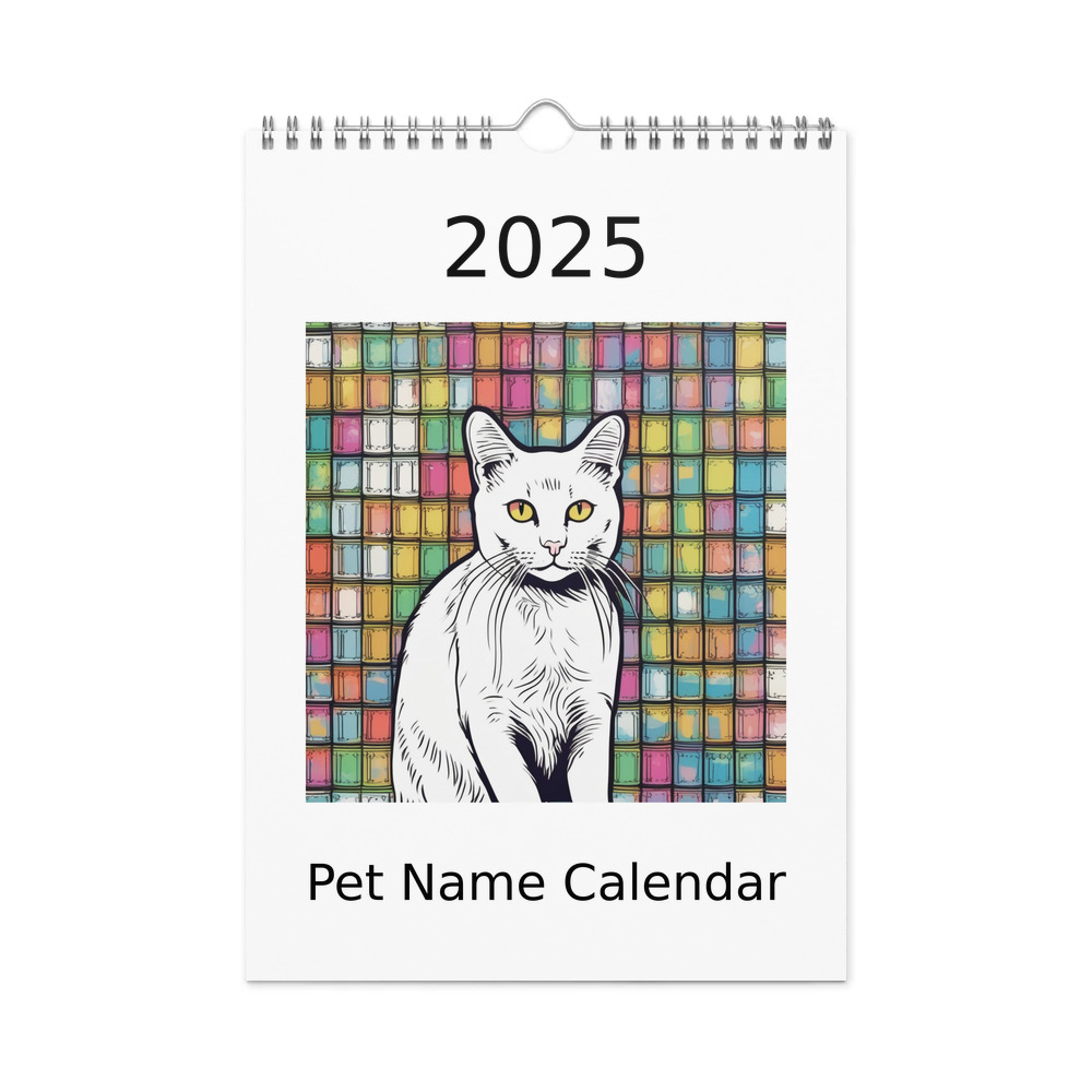 PugMug Custom White Companion Cat Wall Calendar (2026)