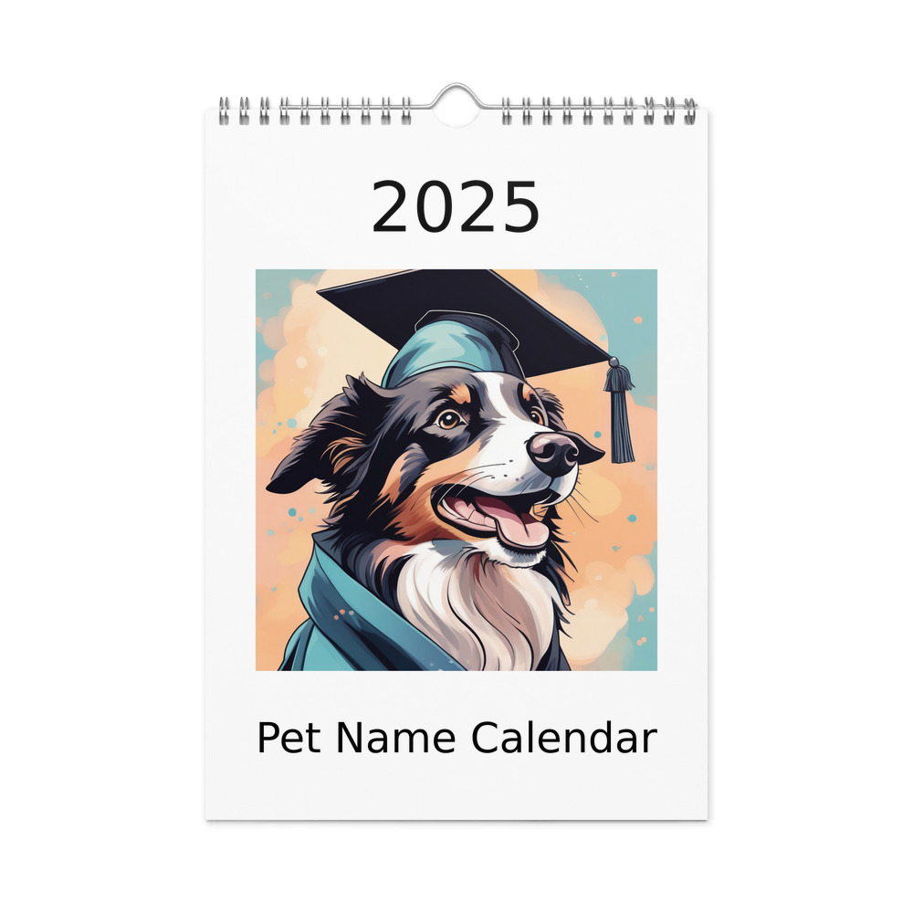 PugMug Custom Border Collie Wall Calendar (2026)