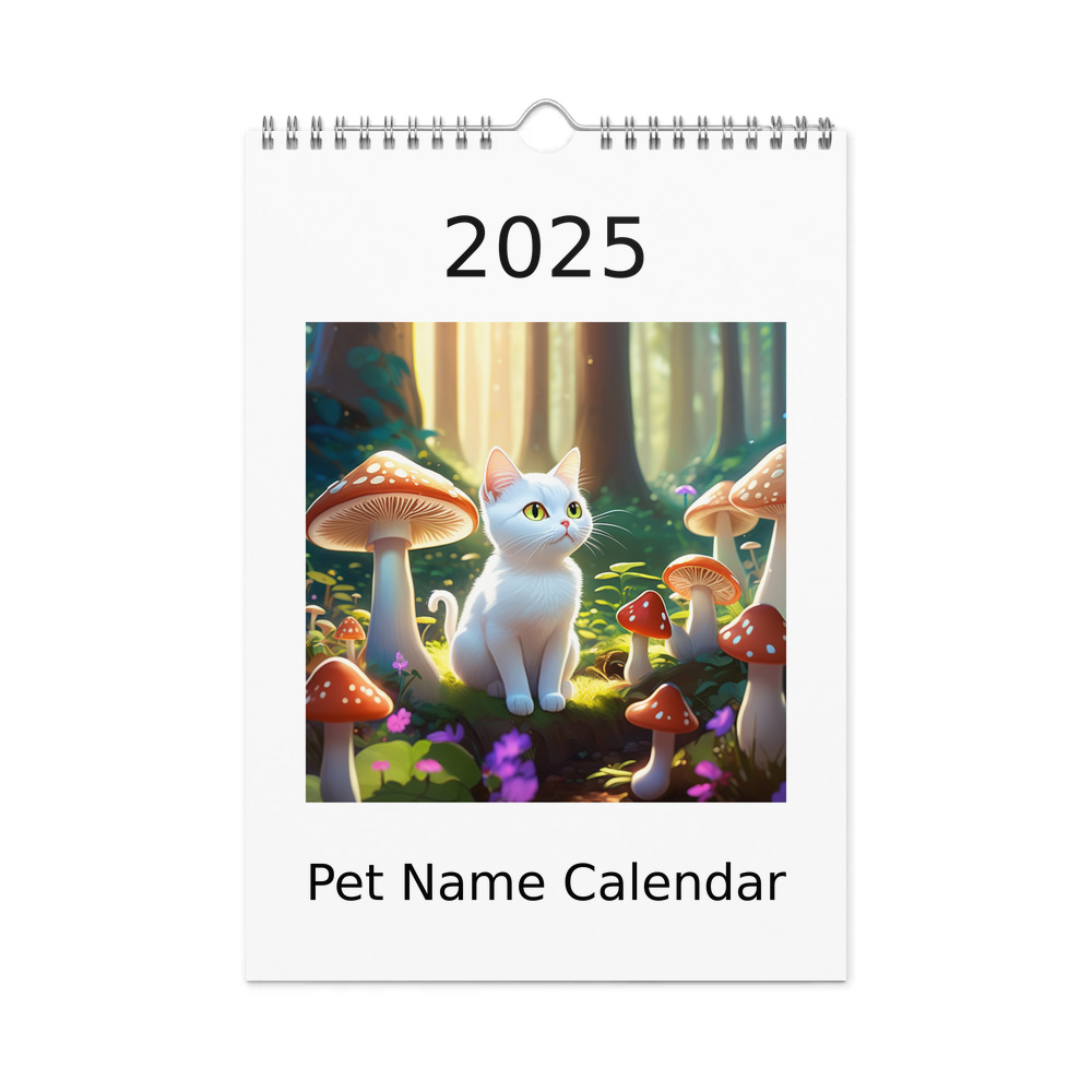 PugMug Custom White Companion Cat Wall Calendar (2026)