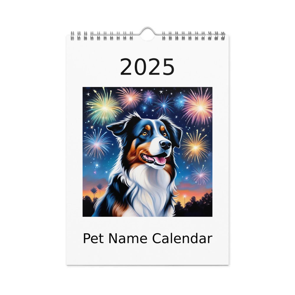 PugMug Custom Australian Shepherd Dog Wall Calendar (2026)
