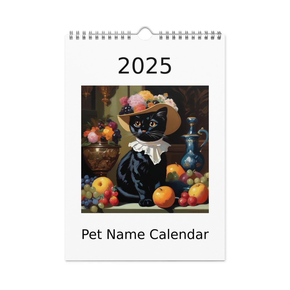 PugMug Custom Black Exotic Cat Wall Calendar (2026)