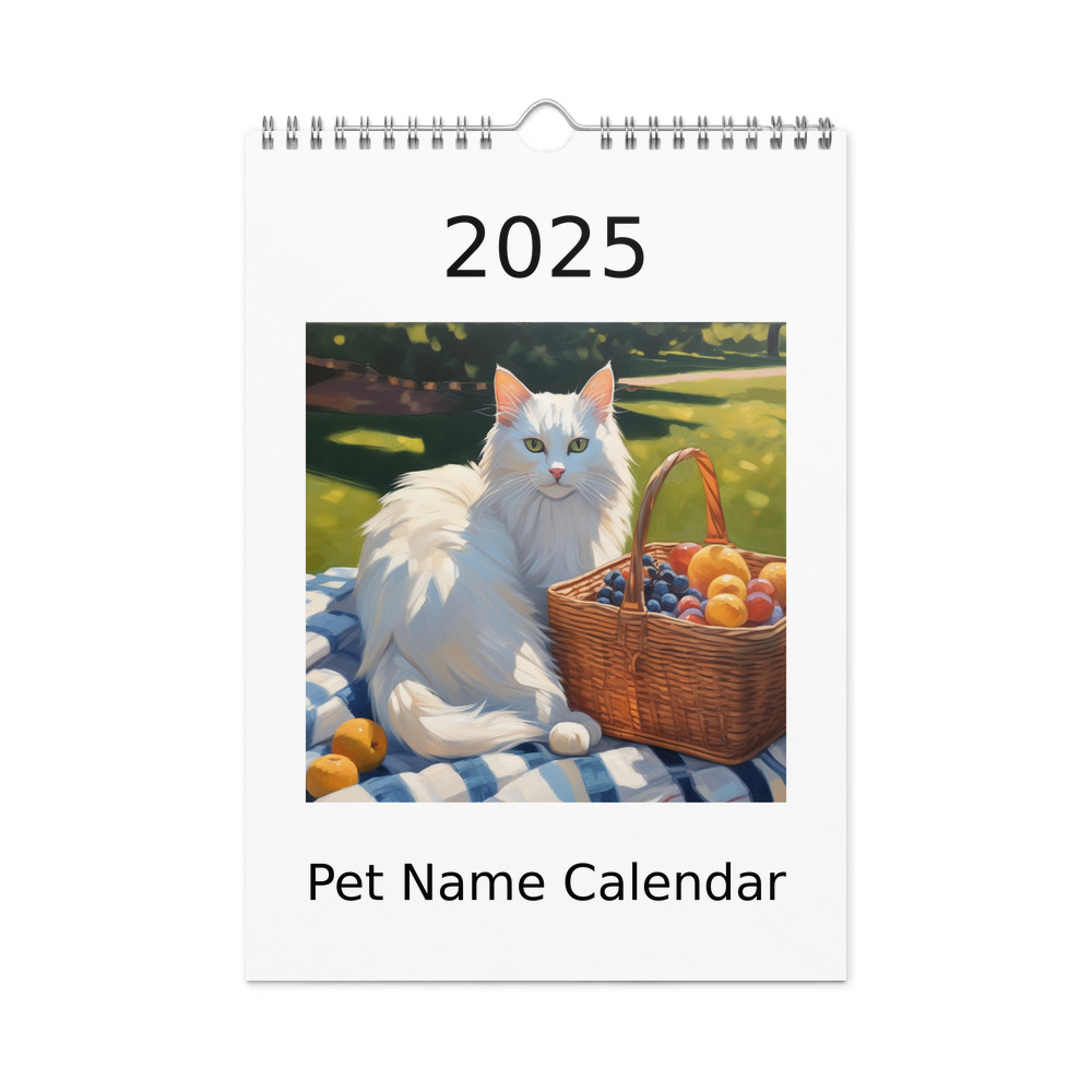 PugMug Custom White Companion Cat Wall Calendar (2026)