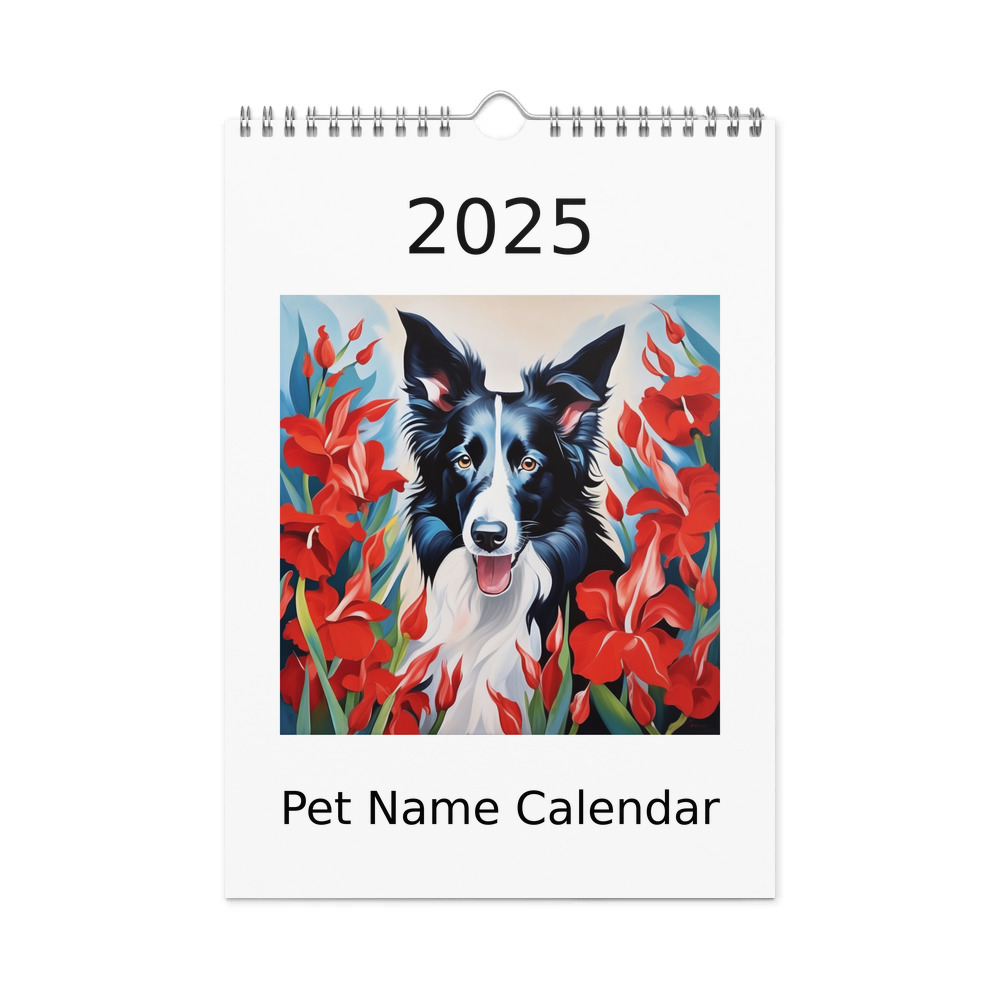 PugMug Custom Border Collie Wall Calendar (2026)