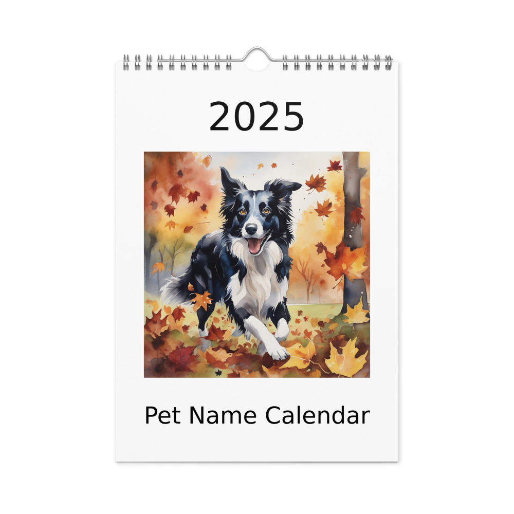 PugMug Custom Border Collie Wall Calendar (2026)