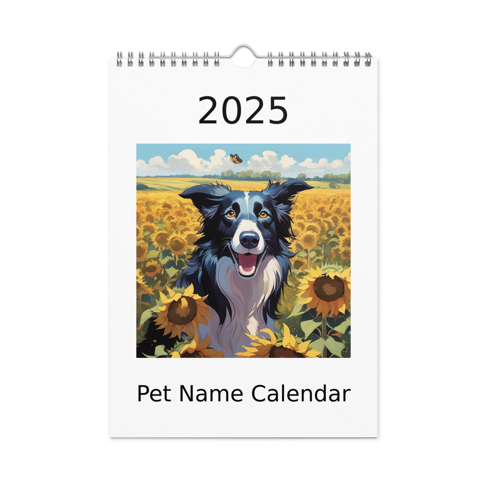 PugMug Custom Border Collie Wall Calendar (2026)