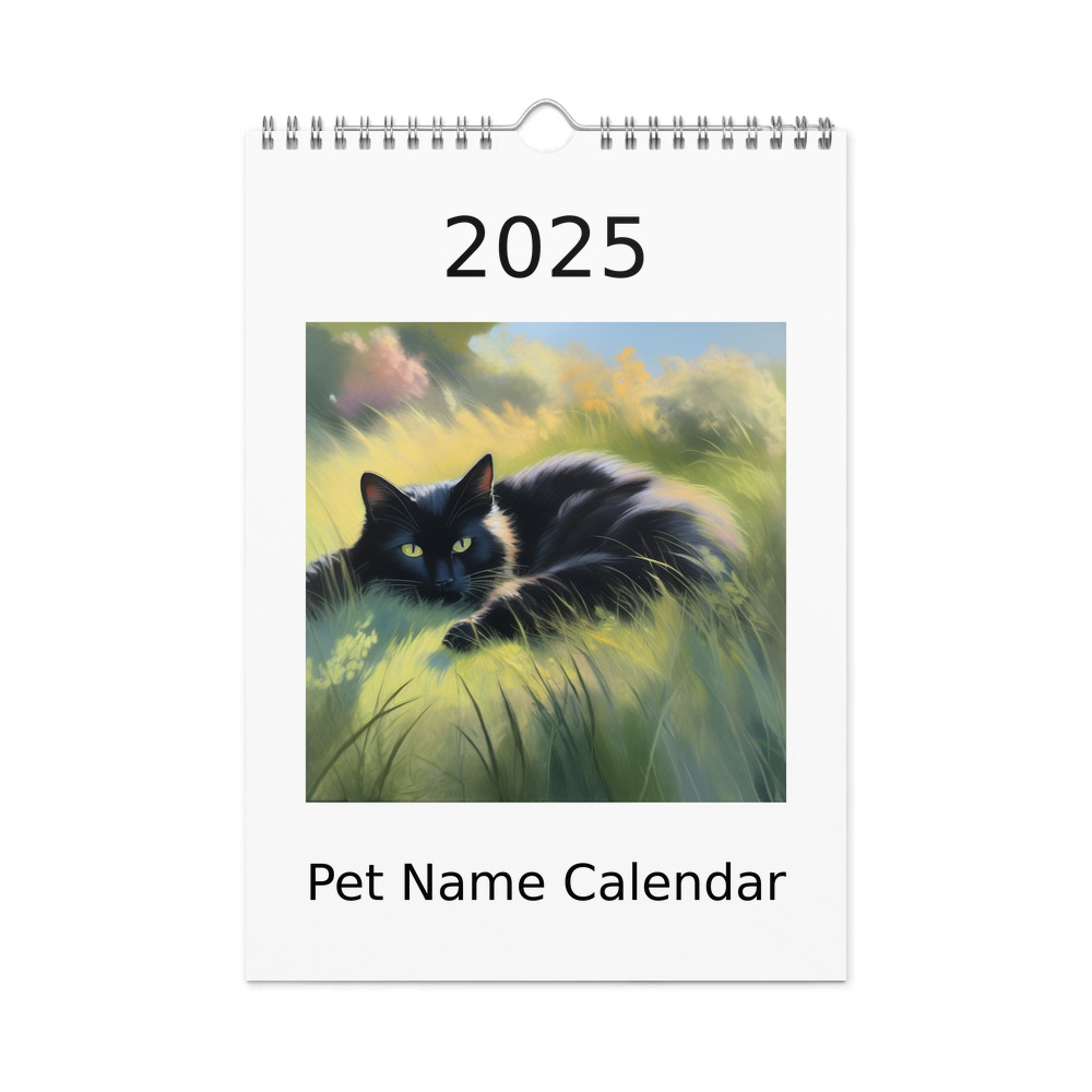PugMug Custom Black Companion Cat Wall Calendar (2026)