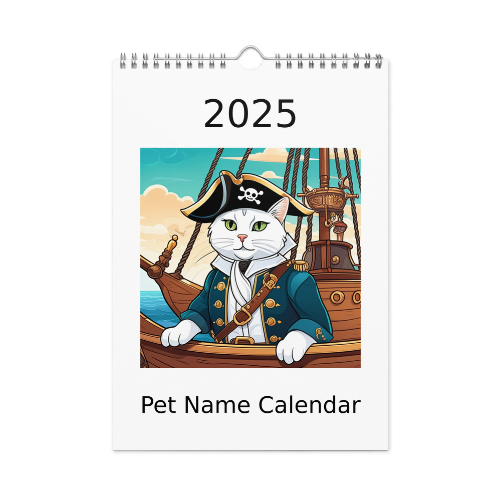 PugMug Custom White Companion Cat Wall Calendar (2026)