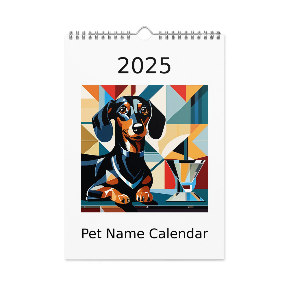 PugMug Custom Black Dachshund Wall Calendar (2026)