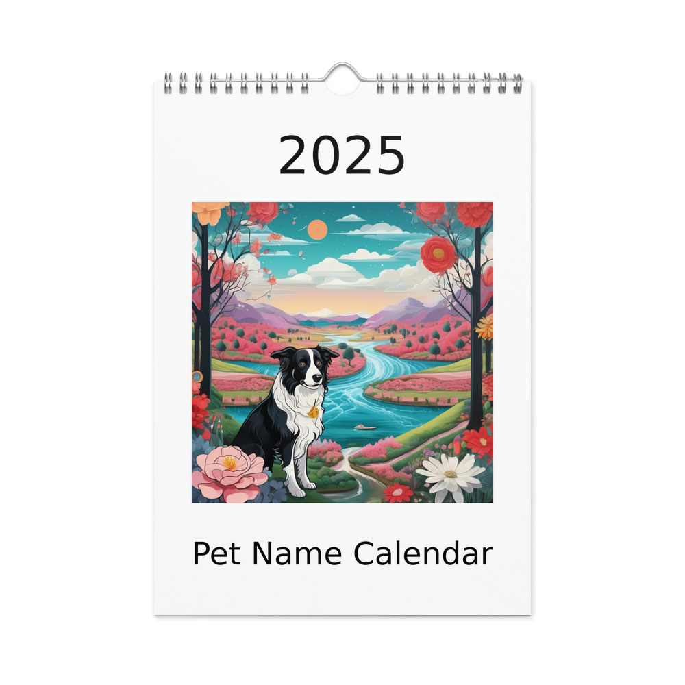 PugMug Custom Border Collie Wall Calendar (2026)