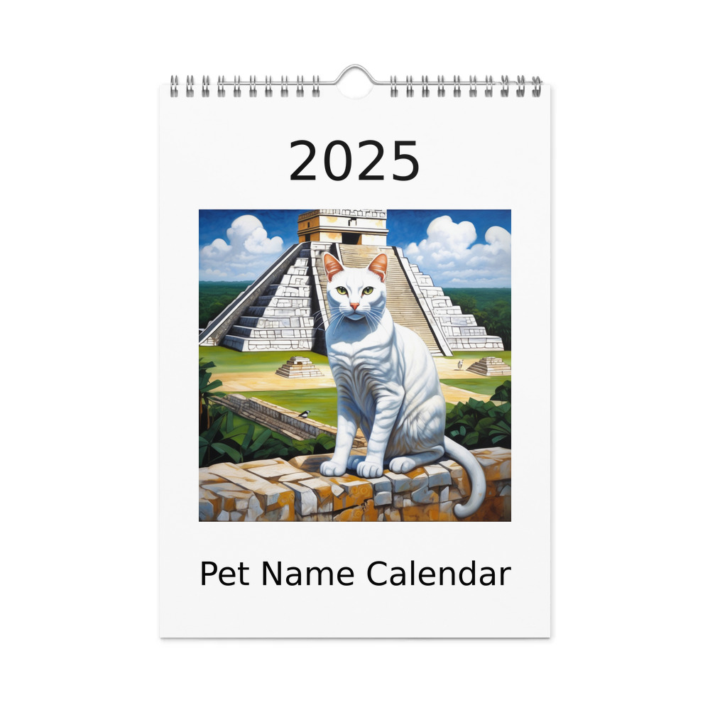 PugMug Custom White Companion Cat Wall Calendar (2026)