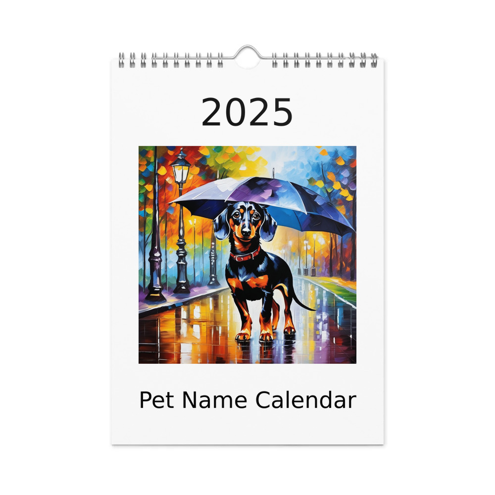 PugMug Custom Black Dachshund Wall Calendar (2026)