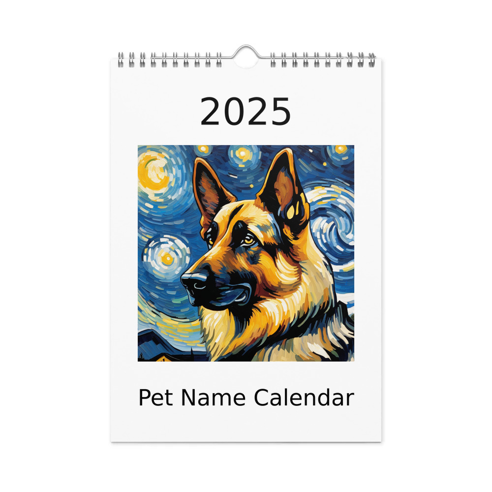PugMug Custom German Shepherd Dog Wall Calendar (2026)
