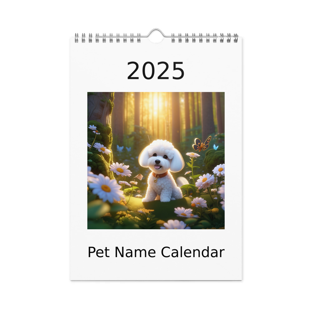 PugMug Custom Bichons Frise Wall Calendar (2026)
