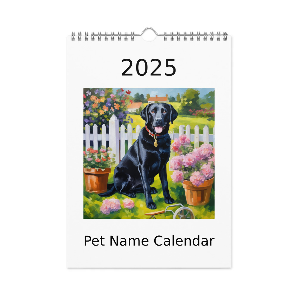 PugMug Custom Black Labrador Retriever Wall Calendar (2026)