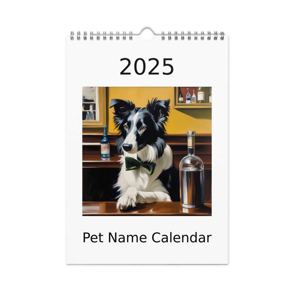 PugMug Custom Border Collie Wall Calendar (2026)