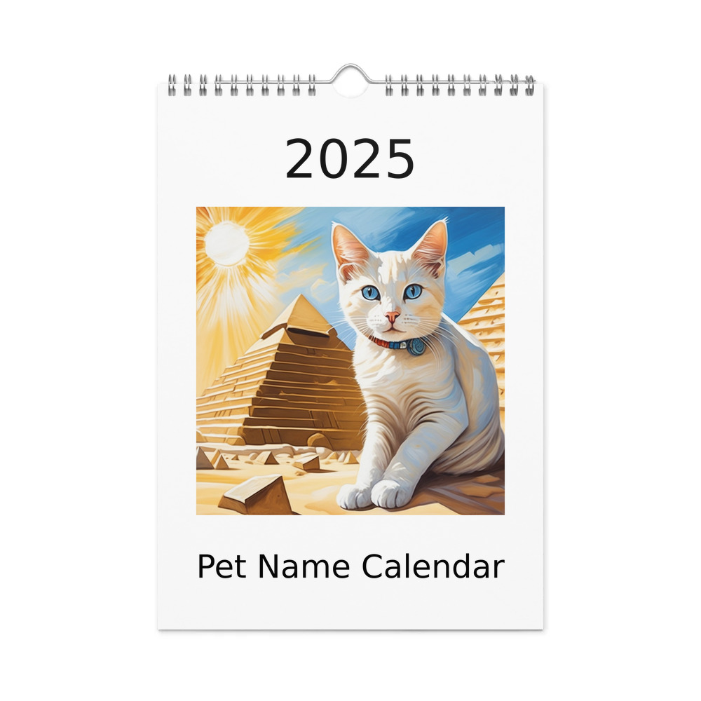 PugMug Custom White Companion Cat Wall Calendar (2026)