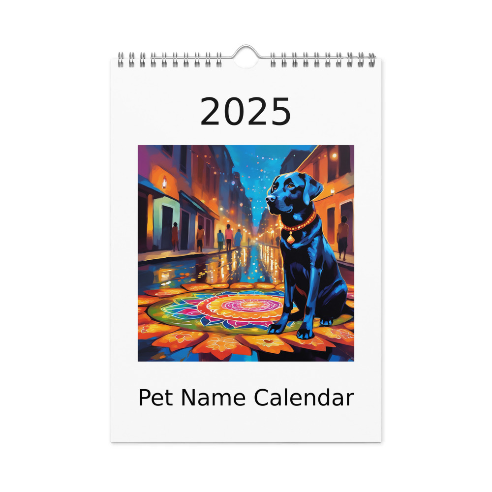 PugMug Custom Black Labrador Retriever Wall Calendar (2026)