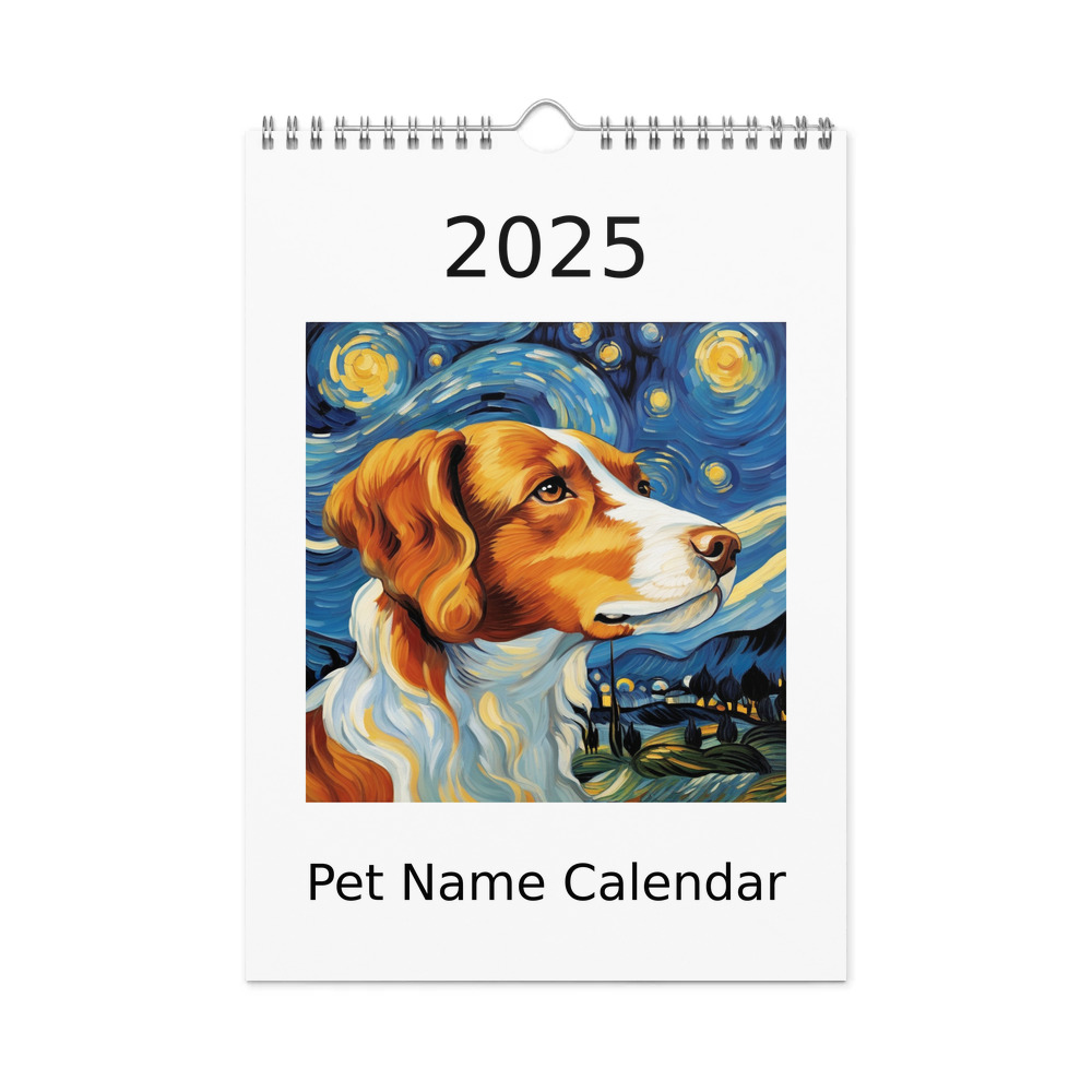 PugMug Custom Brittany Dog Wall Calendar (2026)