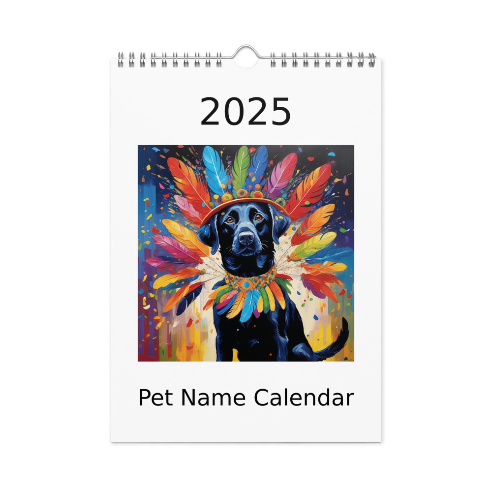PugMug Custom Black Labrador Retriever Wall Calendar (2026)