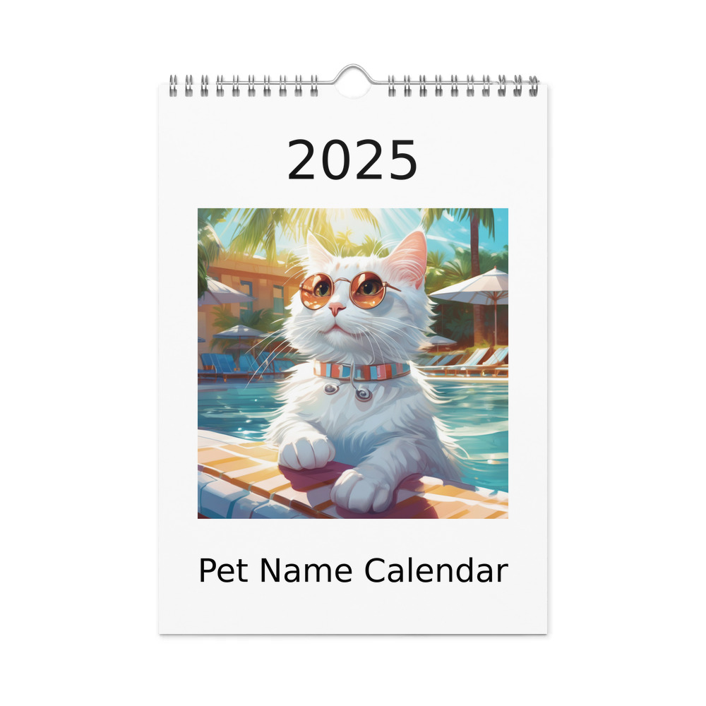 PugMug Custom White Companion Cat Wall Calendar (2026)