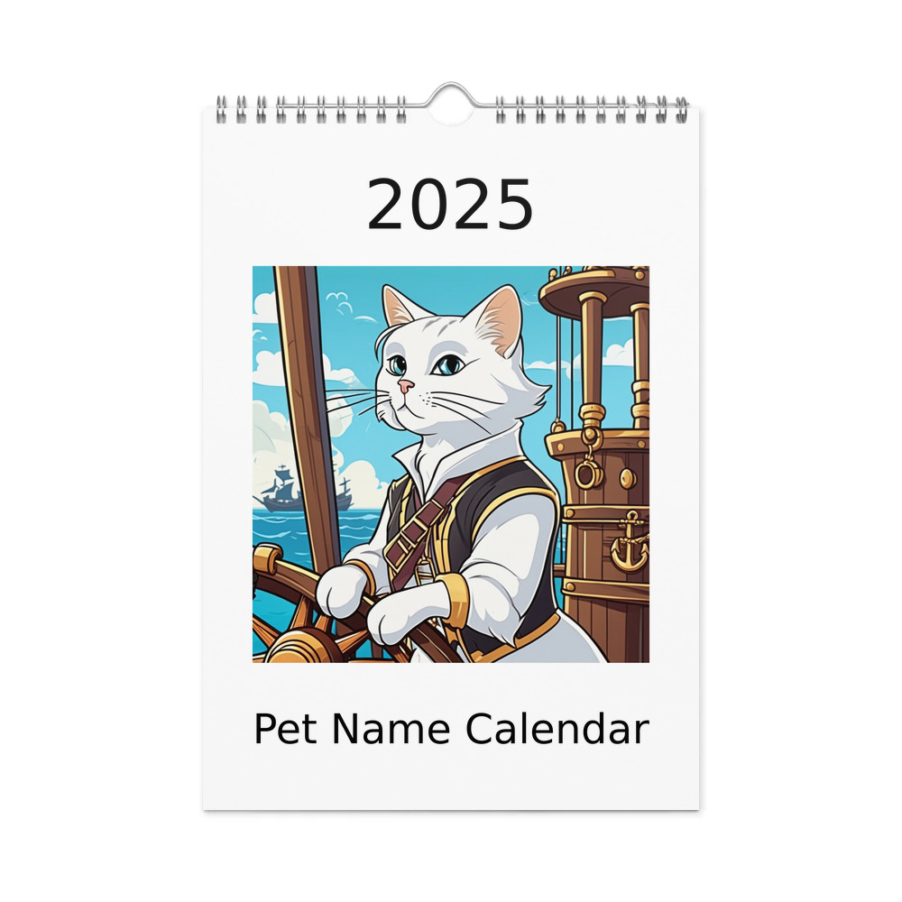 PugMug Custom White Companion Cat Wall Calendar (2026)