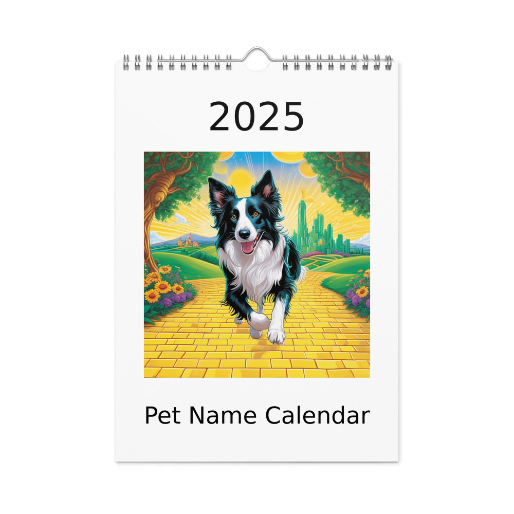 PugMug Custom Border Collie Wall Calendar (2026)