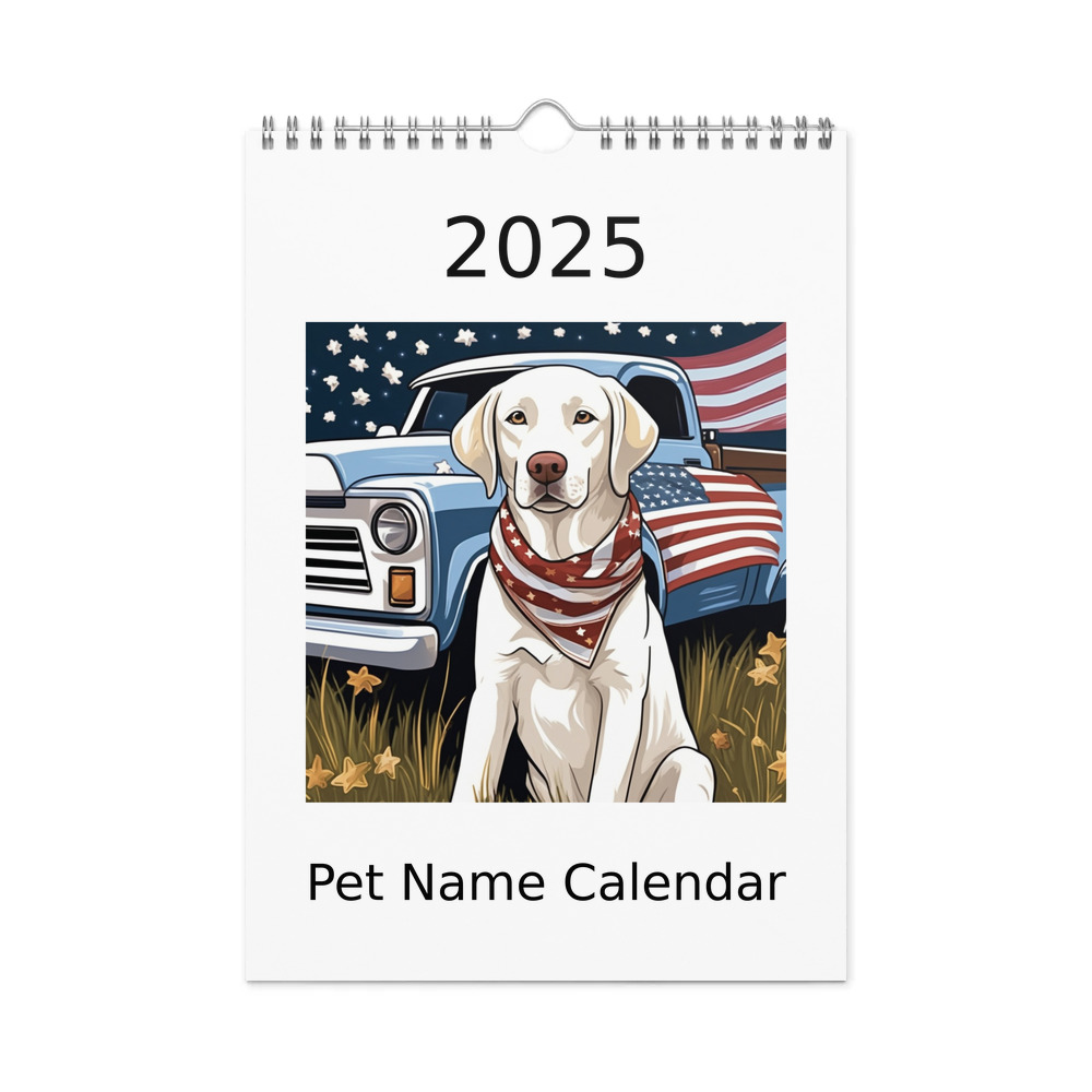 PugMug Custom White Labrador Retriever Wall Calendar (2026)
