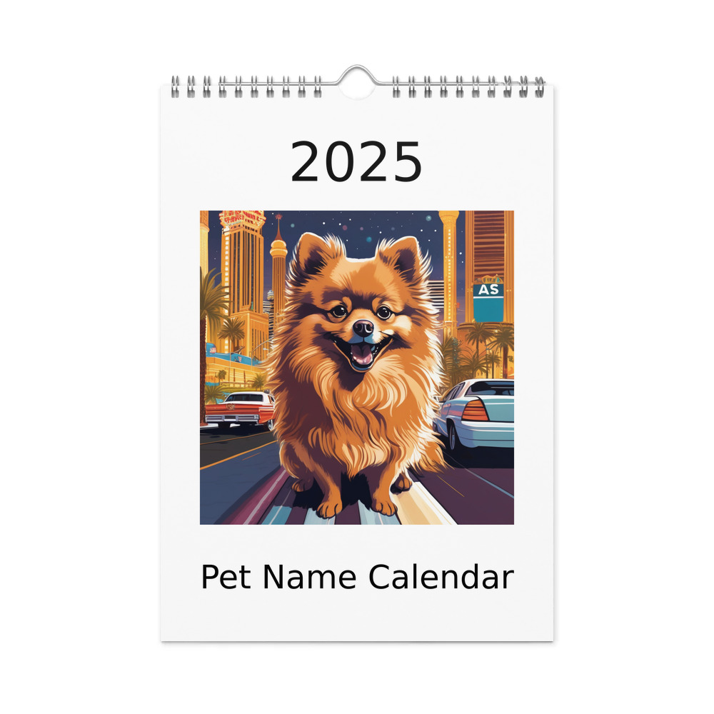 PugMug Custom Tan Pomeranian Wall Calendar (2026)