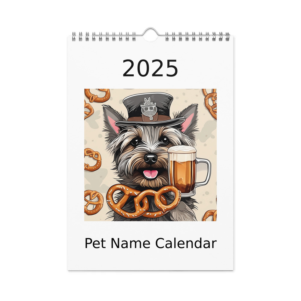 PugMug Custom Cairn Terrier Wall Calendar (2026)