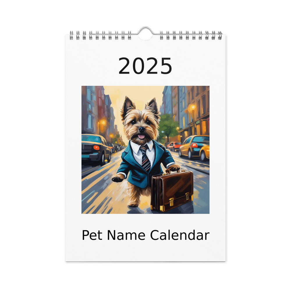 PugMug Custom Cairn Terrier Wall Calendar (2026)
