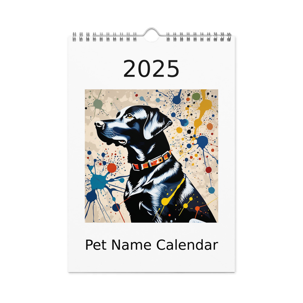PugMug Custom Black Labrador Retriever Wall Calendar (2026)