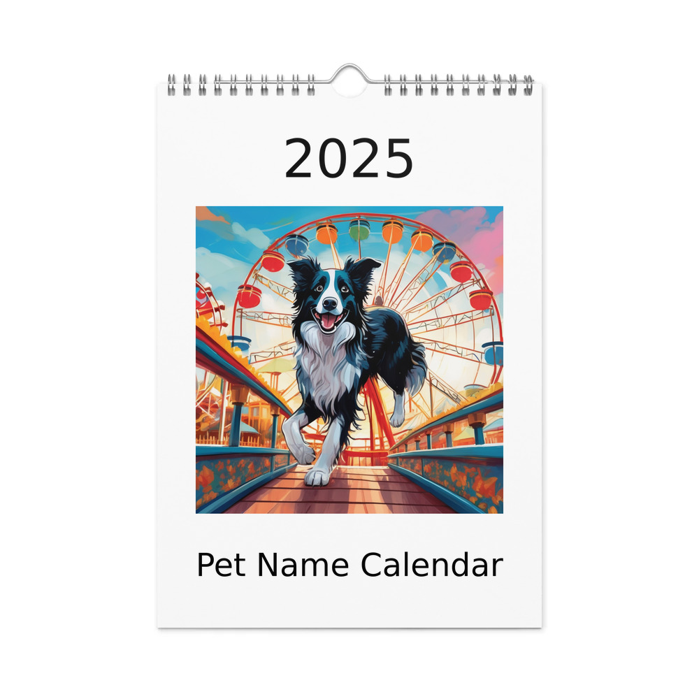 PugMug Custom Border Collie Wall Calendar (2026)