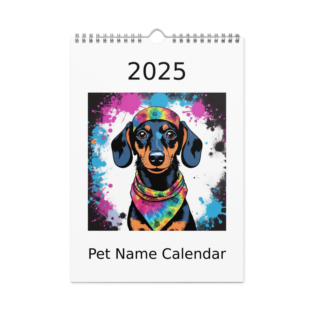 PugMug Custom Black Dachshund Wall Calendar (2026)