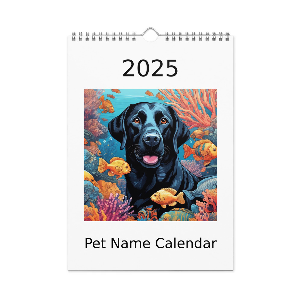 PugMug Custom Black Labrador Retriever Wall Calendar (2026)