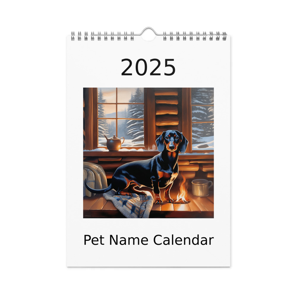 PugMug Custom Black Dachshund Wall Calendar (2026)