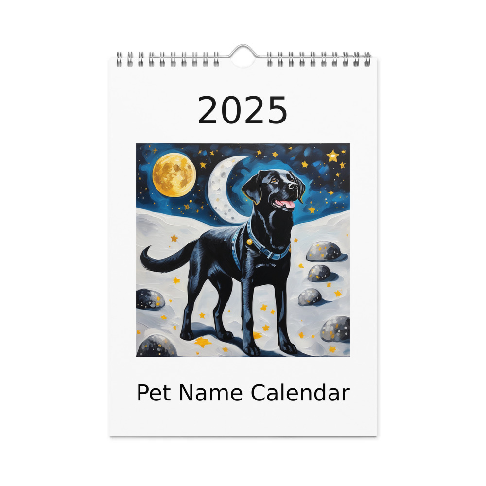 PugMug Custom Black Labrador Retriever Wall Calendar (2026)