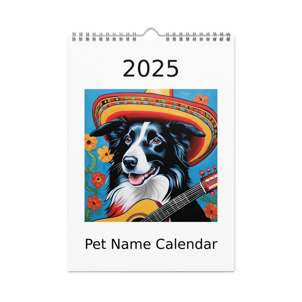 PugMug Custom Border Collie Wall Calendar (2026)