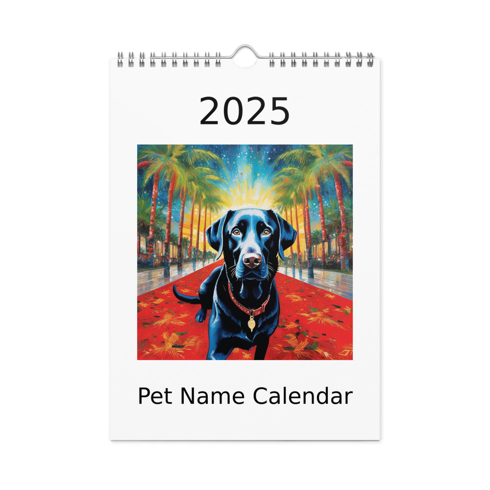 PugMug Custom Black Labrador Retriever Wall Calendar (2026)