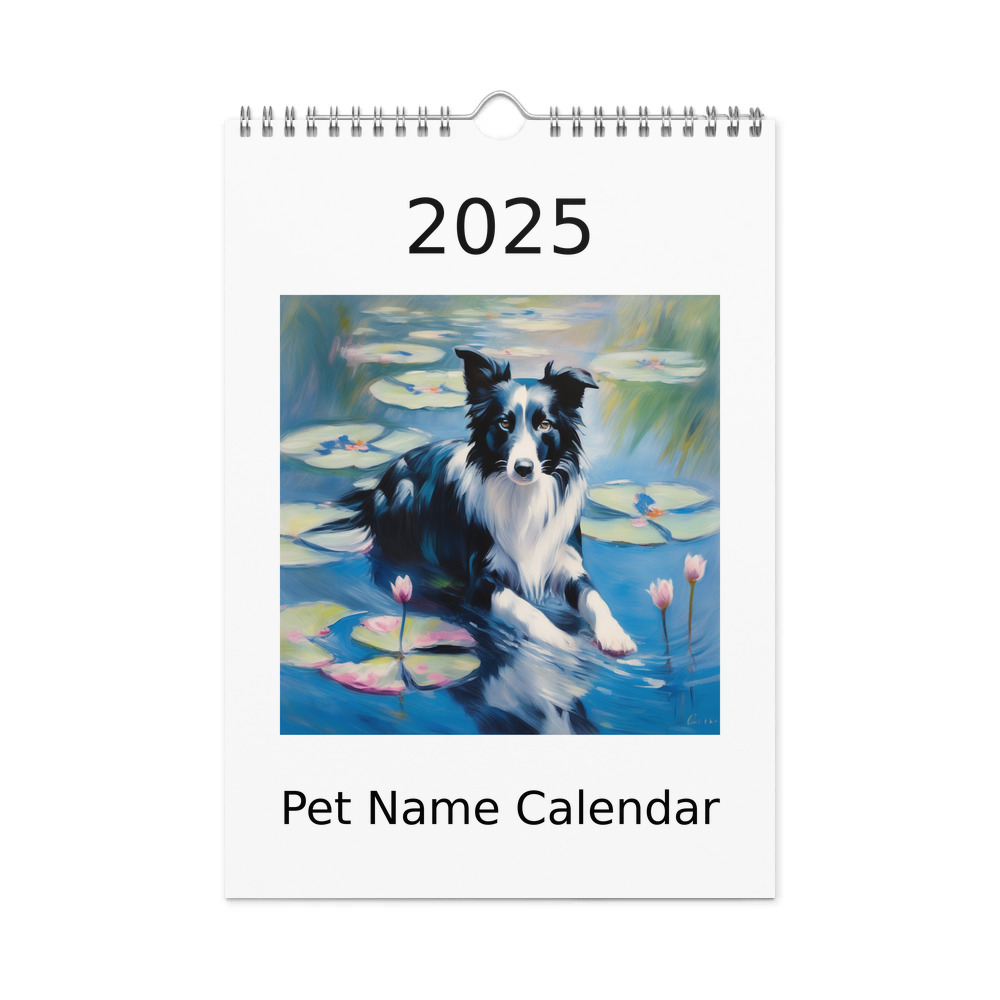 PugMug Custom Border Collie Wall Calendar (2026)