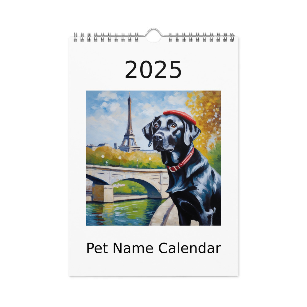 PugMug Custom Black Labrador Retriever Wall Calendar (2026)