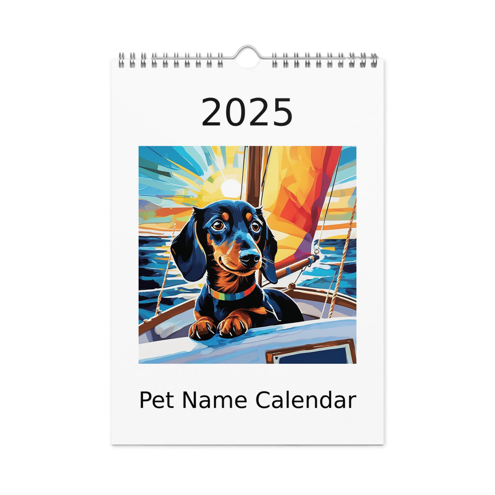 PugMug Custom Black Dachshund Wall Calendar (2026)