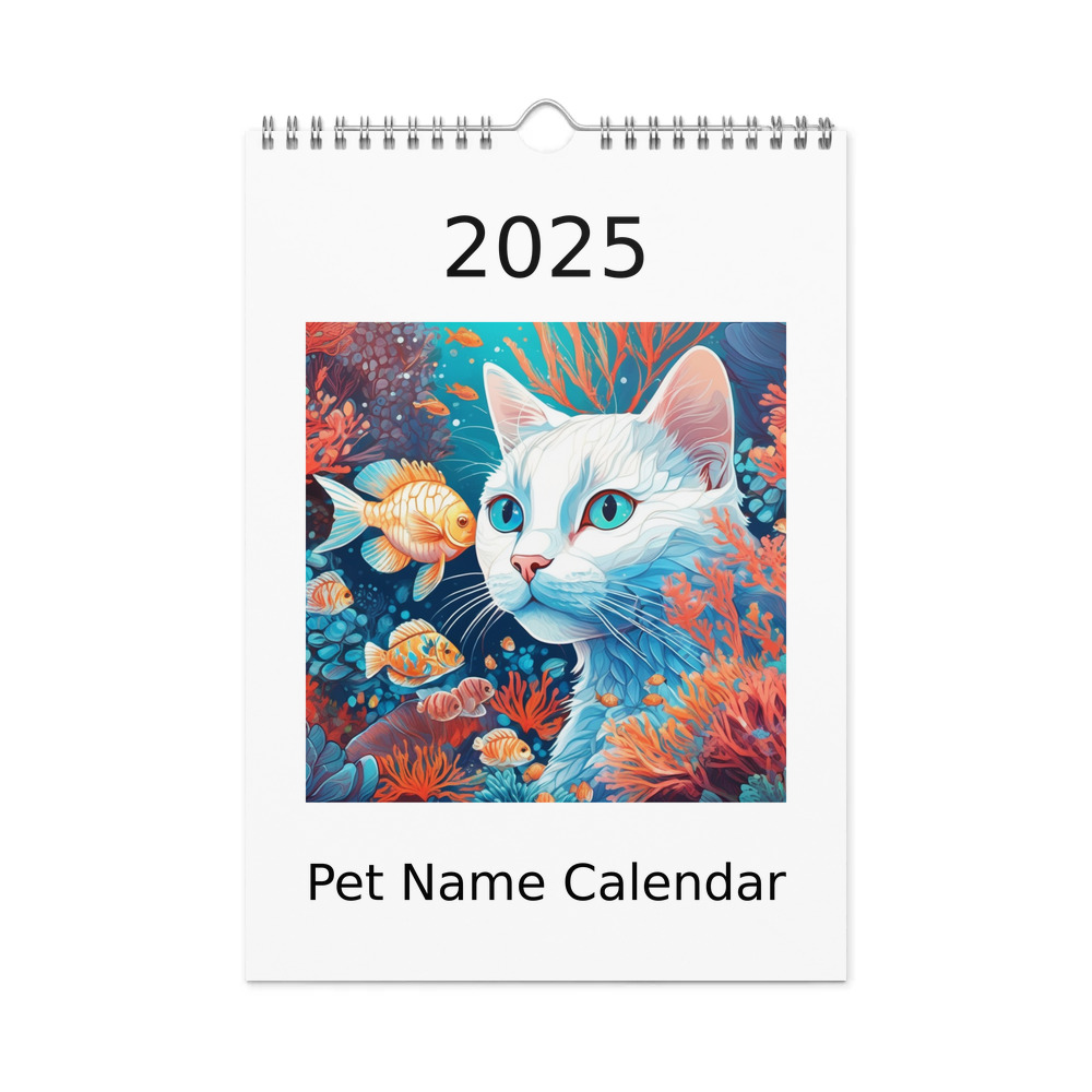 PugMug Custom White Companion Cat Wall Calendar (2026)