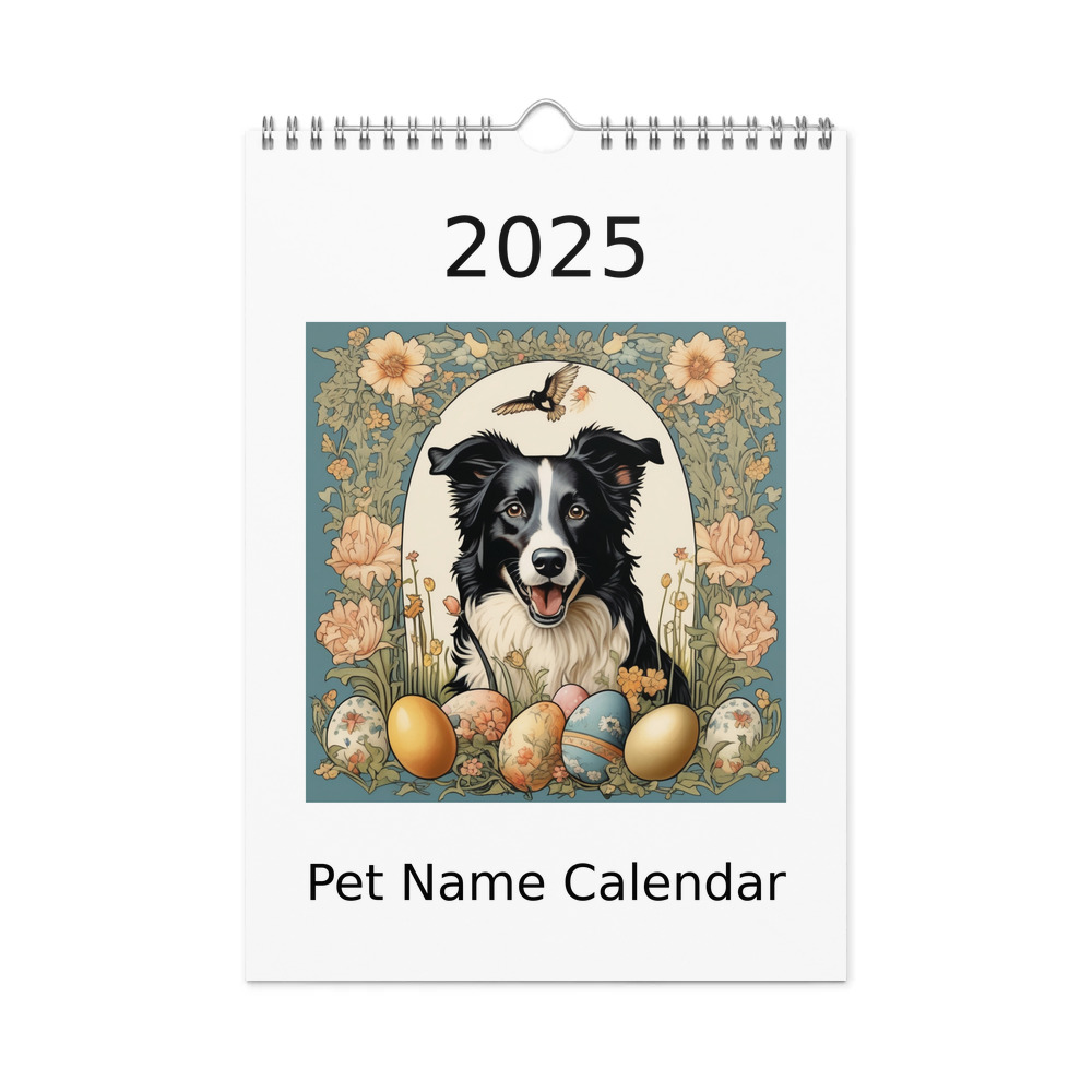 PugMug Custom Border Collie Wall Calendar (2026)